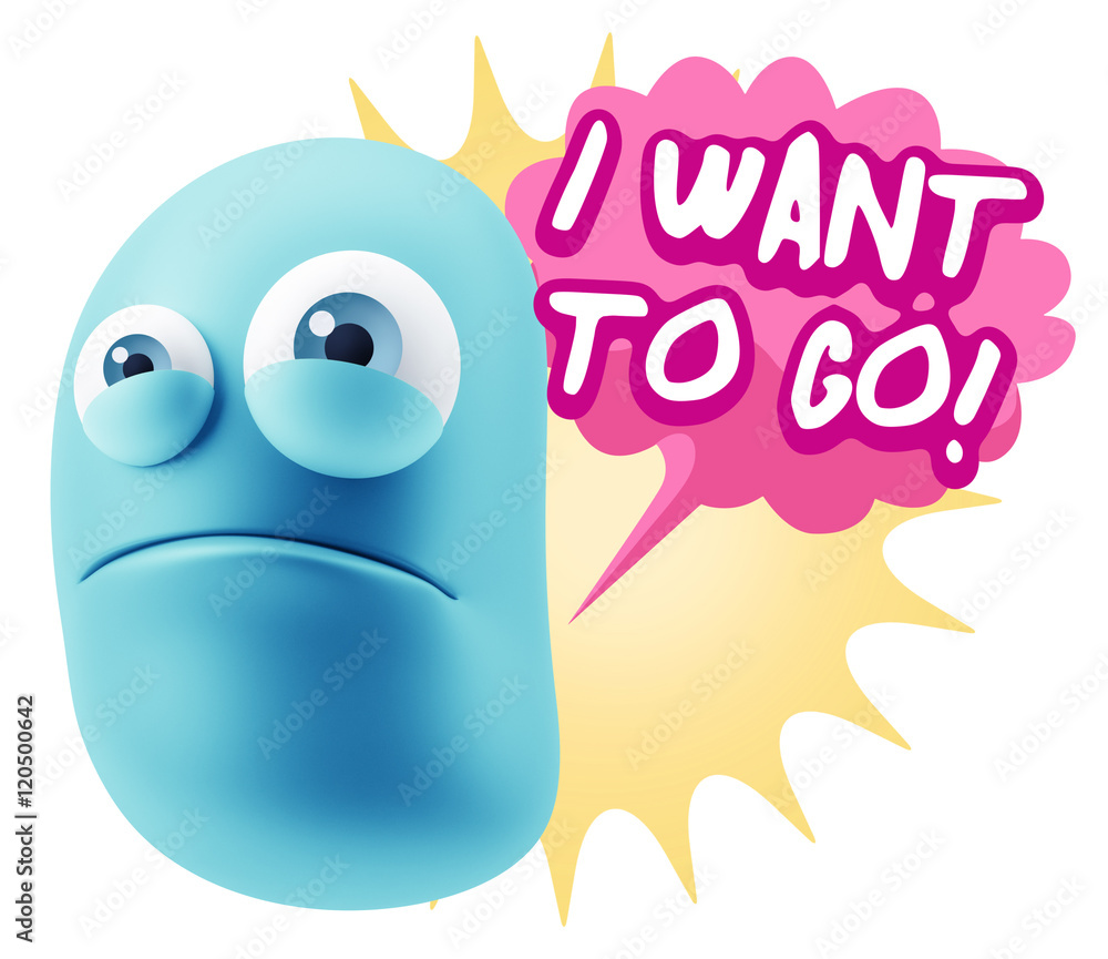 3d Illustration Sad Character Emoji Expression saying I Want to 3d Illustration Sad Character Emoji Expression saying I Want to