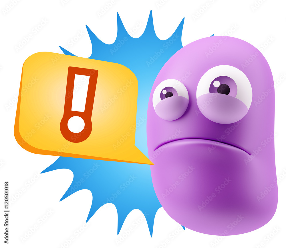 3d Illustration Sad Character Emoji Expression saying Exclamatio 3d Illustration Sad Character Emoji Expression saying Exclamatio