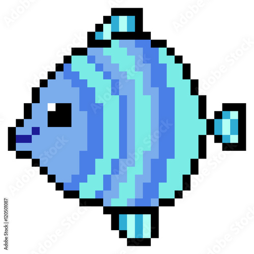 illustration design pixel art fish