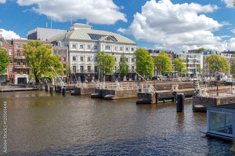 Amsterdam. Gateways on the Amstel River.