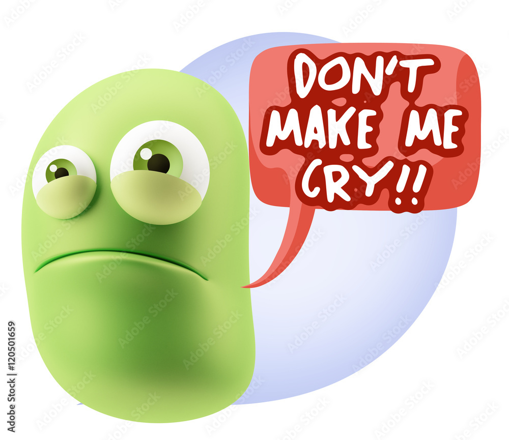 3d Illustration Sad Character Emoji Expression saying Don't Make 3d Illustration Sad Character Emoji Expression saying Don't Make