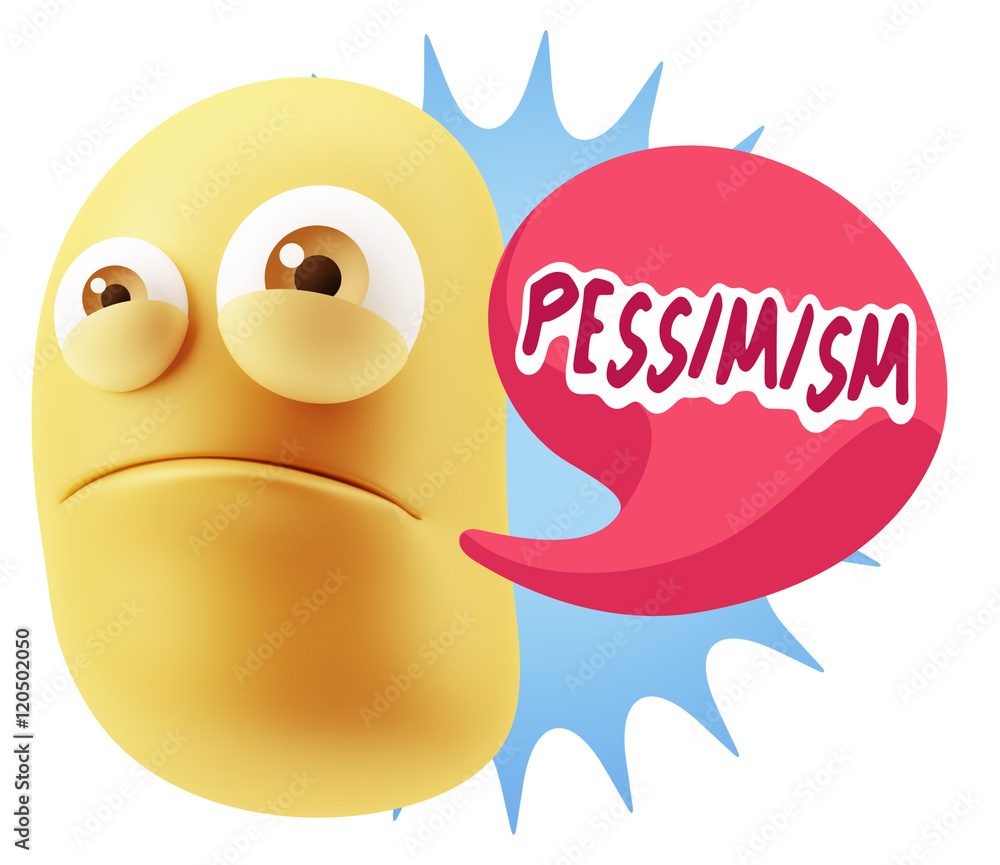3d Illustration Sad Character Emoji Expression saying Pessimisti 3d Illustration Sad Character Emoji Expression saying Pessimisti