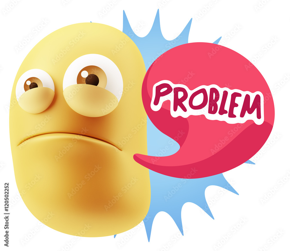 3d Illustration Sad Character Emoji Expression saying Problem wi 3d Illustration Sad Character Emoji Expression saying Problem wi