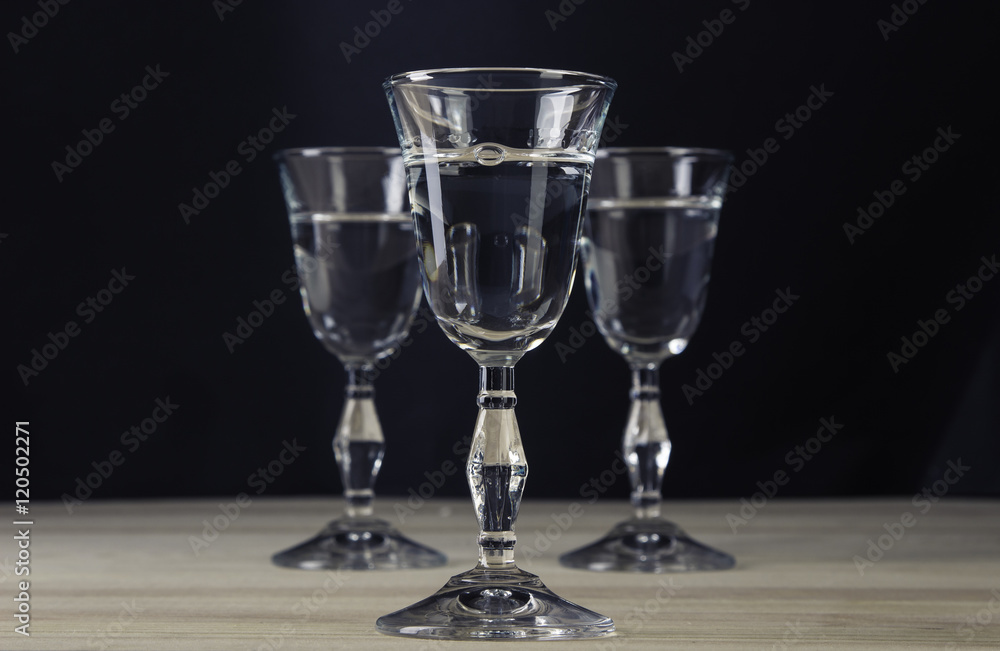 Fototapeta premium Alcohol set with black background