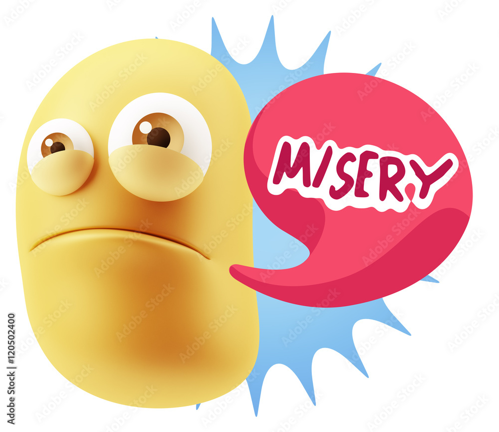 3d Illustration Sad Character Emoji Expression saying misery wit 3d Illustration Sad Character Emoji Expression saying misery wit