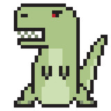 illustration design pixel art tyranosaurus