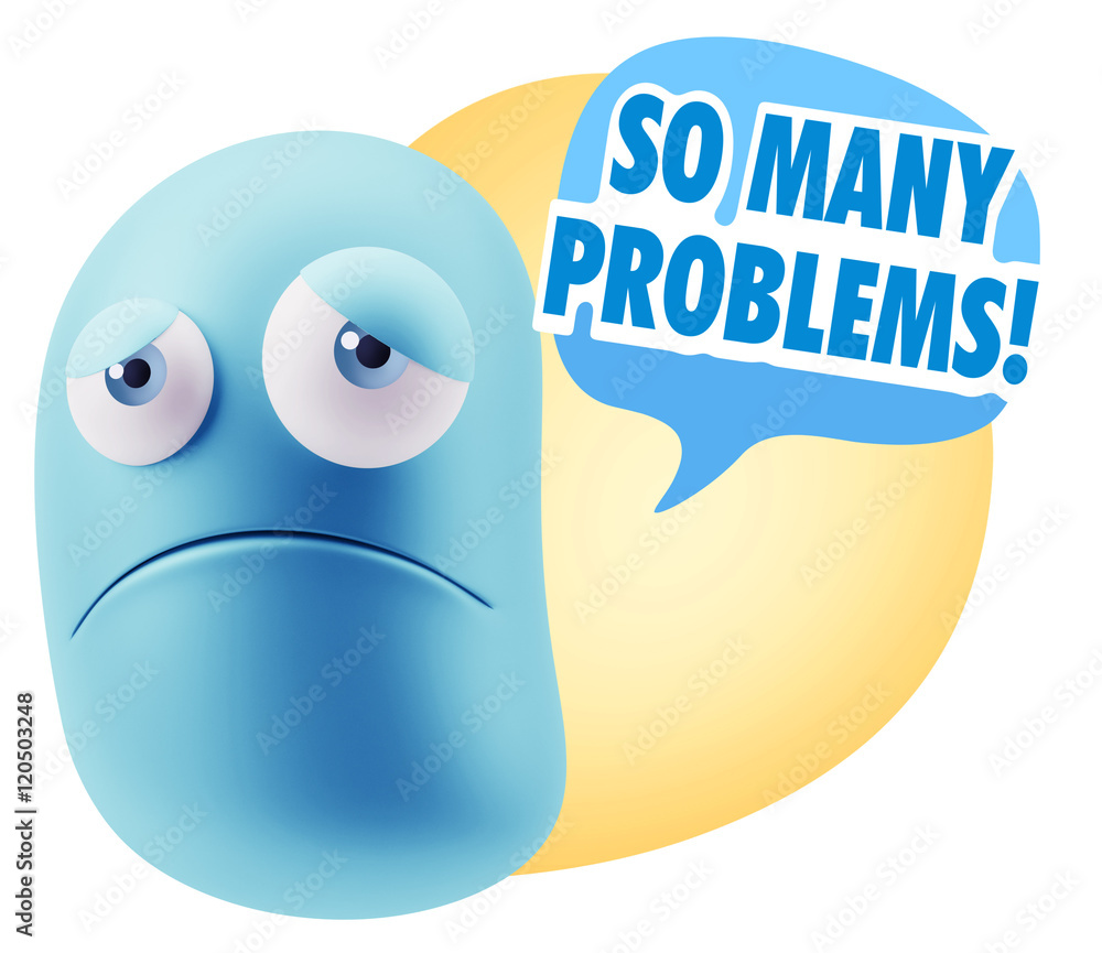 3d Illustration Sad Character Emoji Expression saying So Many Pr 3d Illustration Sad Character Emoji Expression saying So Many Pr