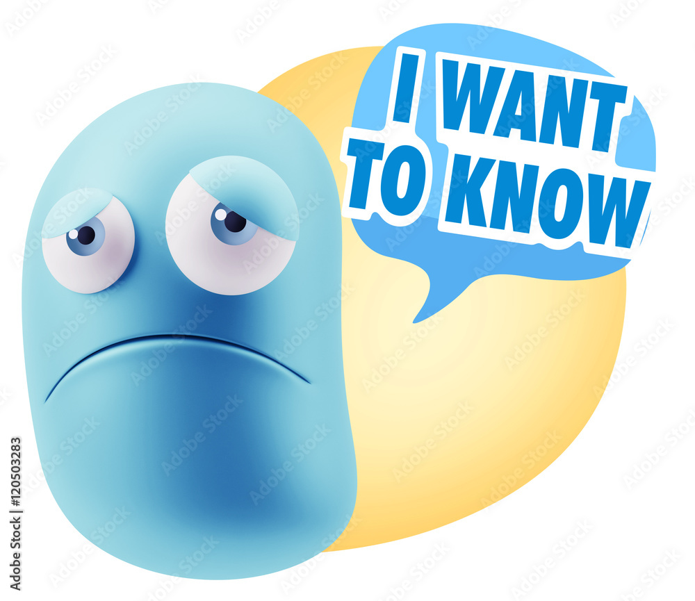 3d Illustration Sad Character Emoji Expression saying I Want to 3d Illustration Sad Character Emoji Expression saying I Want to