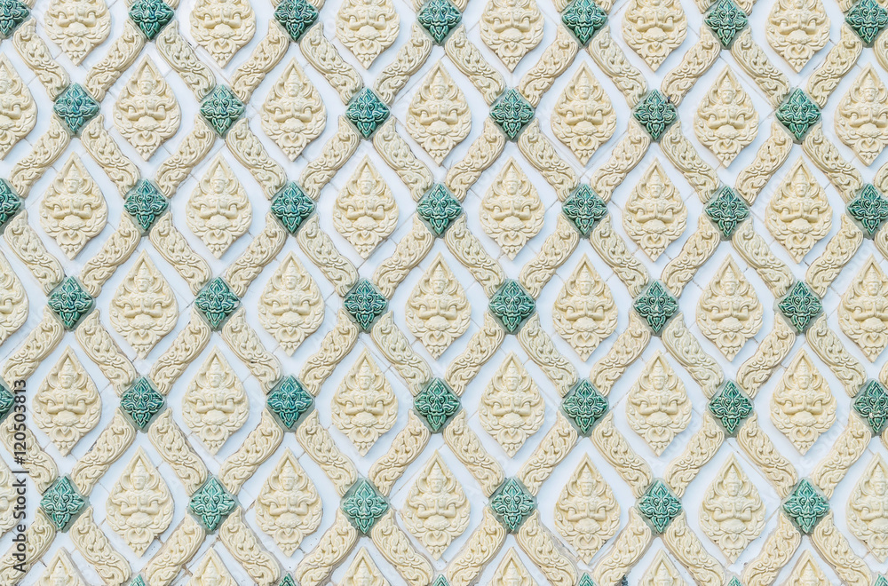 Closeup surface beautiful cement wall of temple in thailand textured background Closeup surface beautiful cement wall of temple in thailand textured background
