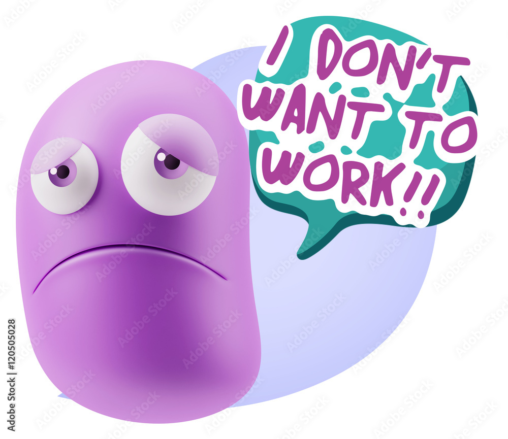 3d Illustration Sad Character Emoji Expression saying I Don't Wa 3d Illustration Sad Character Emoji Expression saying I Don't Wa