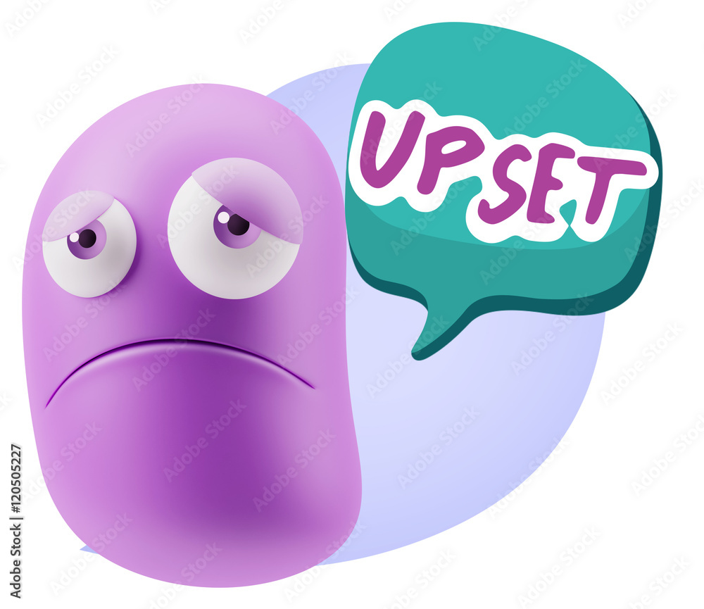 Obraz premium 3d Illustration Sad Character Emoji Expression saying Upset with
