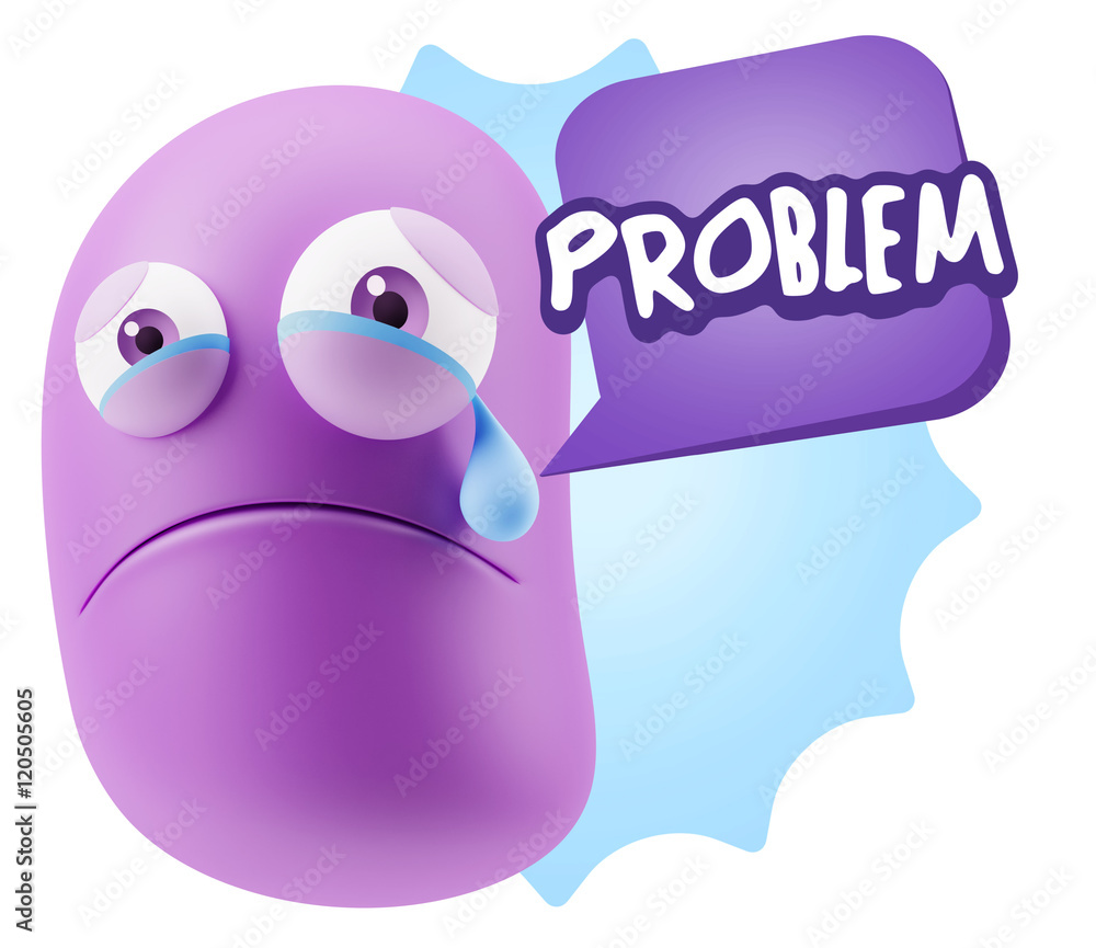 3d Illustration Sad Character Emoji Expression saying Problem wi 3d Illustration Sad Character Emoji Expression saying Problem wi