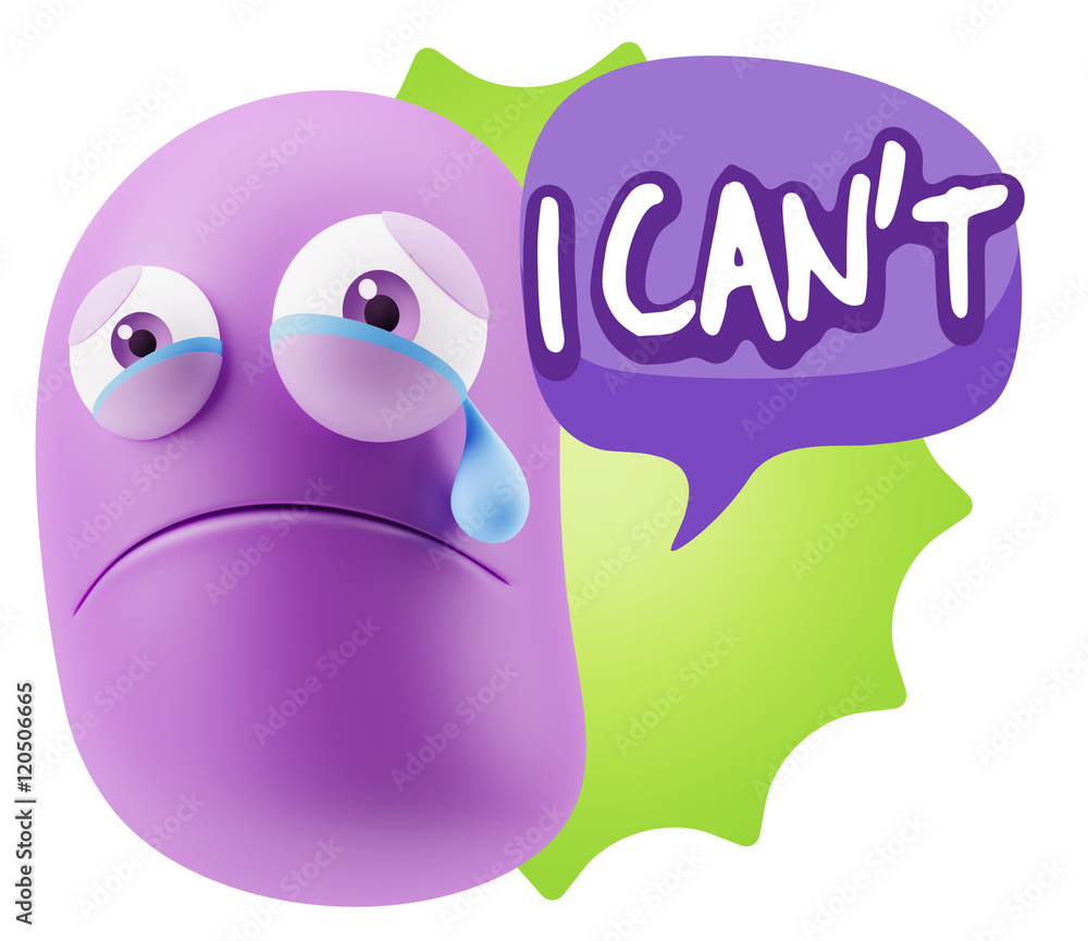 3d Illustration Sad Character Emoji Expression saying I Can't wi 3d Illustration Sad Character Emoji Expression saying I Can't wi