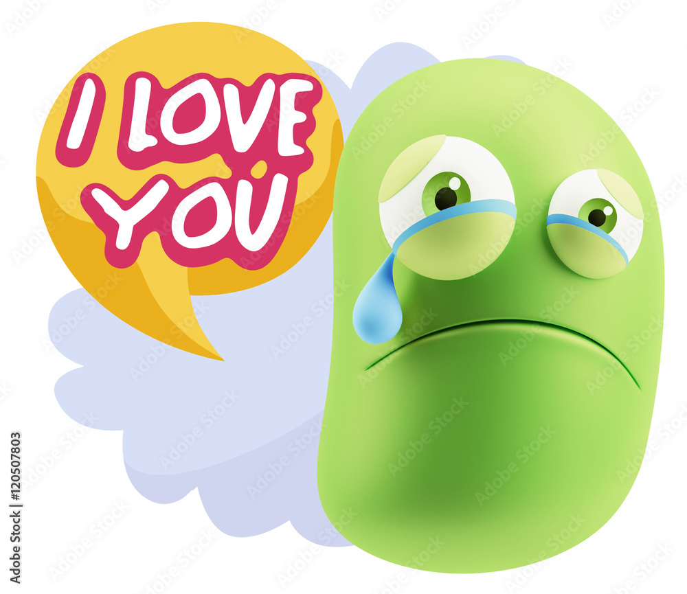 3d Illustration Sad Character Emoji Expression saying I Love You 3d Illustration Sad Character Emoji Expression saying I Love You