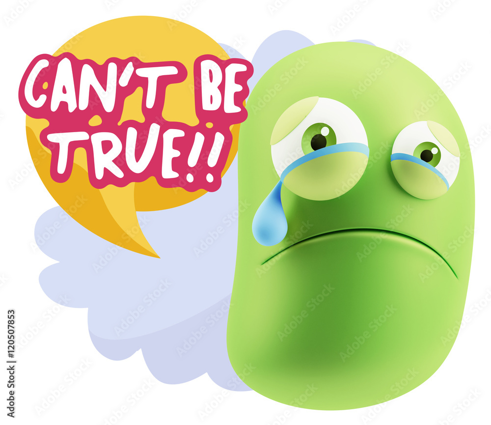 3d Illustration Sad Character Emoji Expression saying Can't be T 3d Illustration Sad Character Emoji Expression saying Can't be T