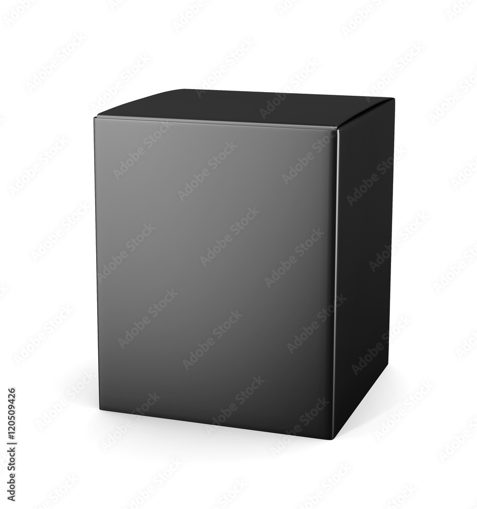 Naklejka premium Template black cardboard package box for cosmetic products isola