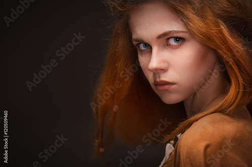 young woman dressed as Amazons