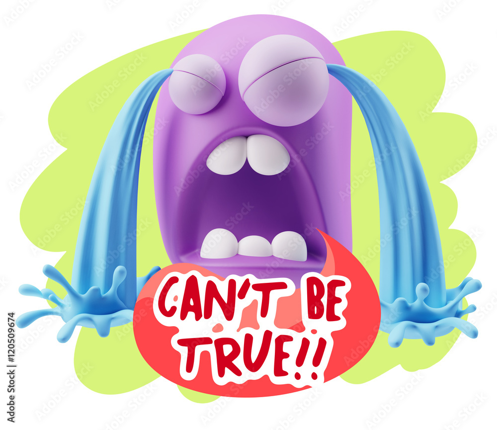 3d Illustration Sad Character Emoji Expression saying Can't be T 3d Illustration Sad Character Emoji Expression saying Can't be T