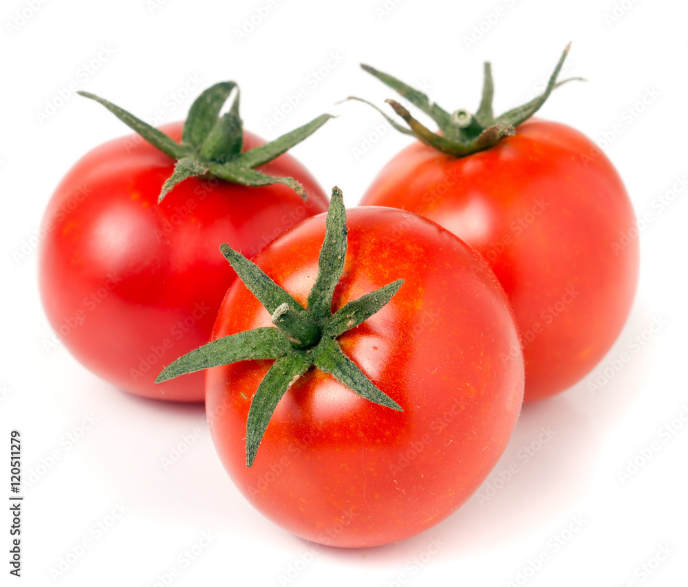 three tomato isolated on a white background three tomato isolated on a white background