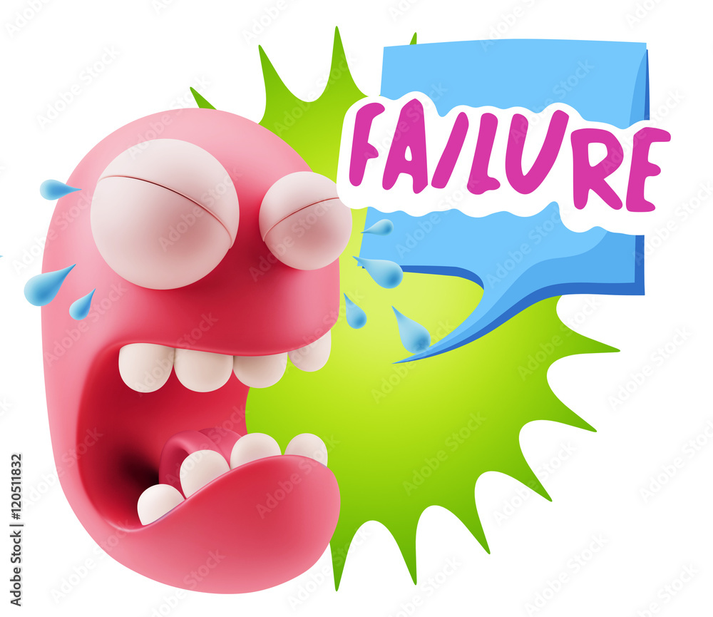 3d Illustration Sad Character Emoji Expression saying Failure wi 3d Illustration Sad Character Emoji Expression saying Failure wi