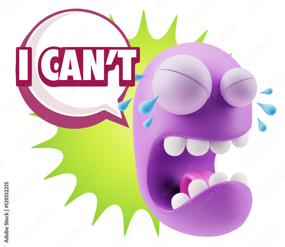3d Illustration Sad Character Emoji Expression saying I Can't wi 3d Illustration Sad Character Emoji Expression saying I Can't wi