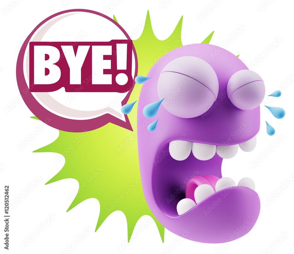 3d Illustration Sad Character Emoji Expression saying Bye with C 3d Illustration Sad Character Emoji Expression saying Bye with C