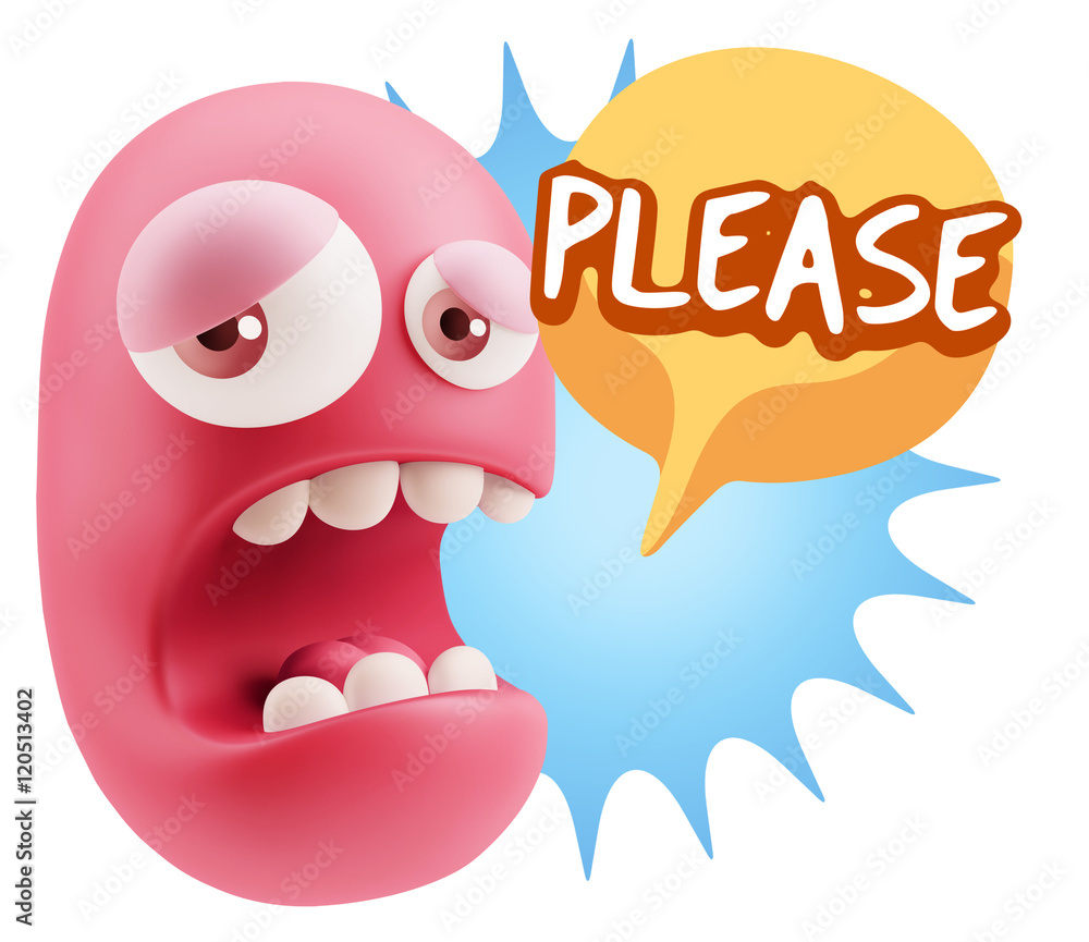 3d Illustration Sad Character Emoji Expression saying Please wit 3d Illustration Sad Character Emoji Expression saying Please wit