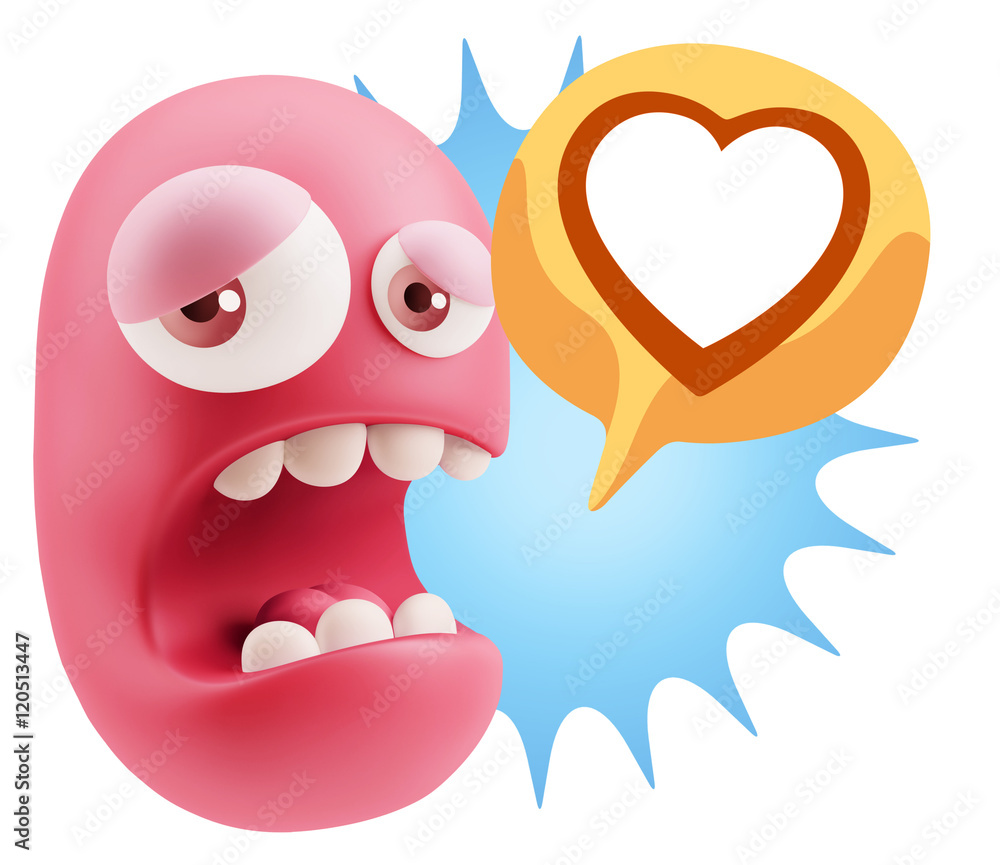 3d Illustration Sad Character Emoji Expression saying Heart Shap 3d Illustration Sad Character Emoji Expression saying Heart Shap