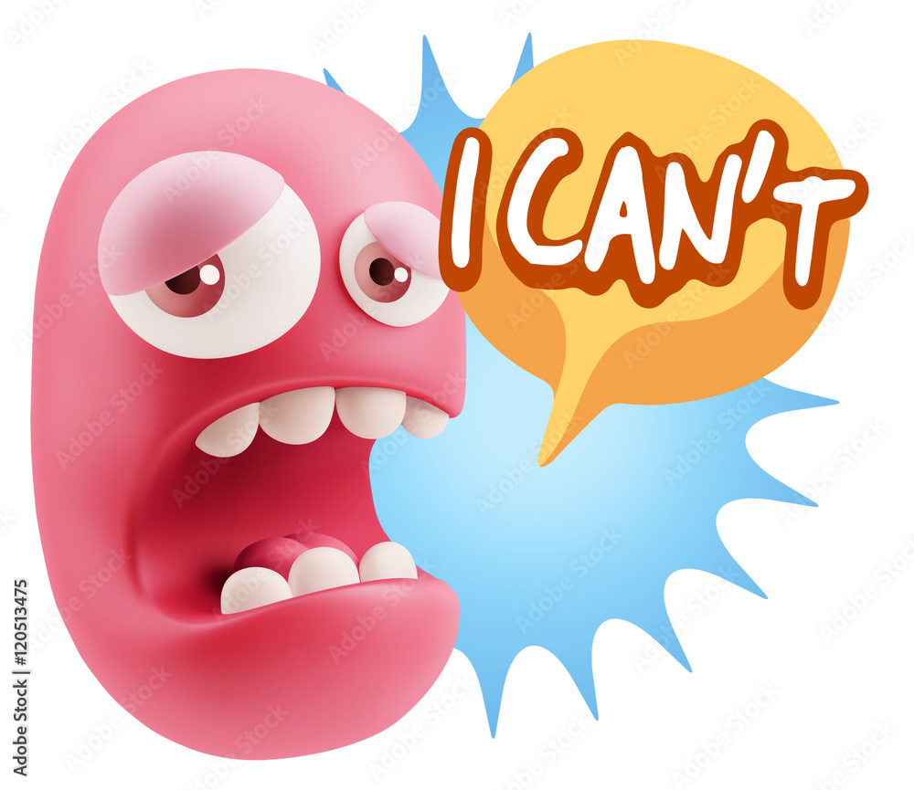 3d Illustration Sad Character Emoji Expression saying I Can't wi 3d Illustration Sad Character Emoji Expression saying I Can't wi