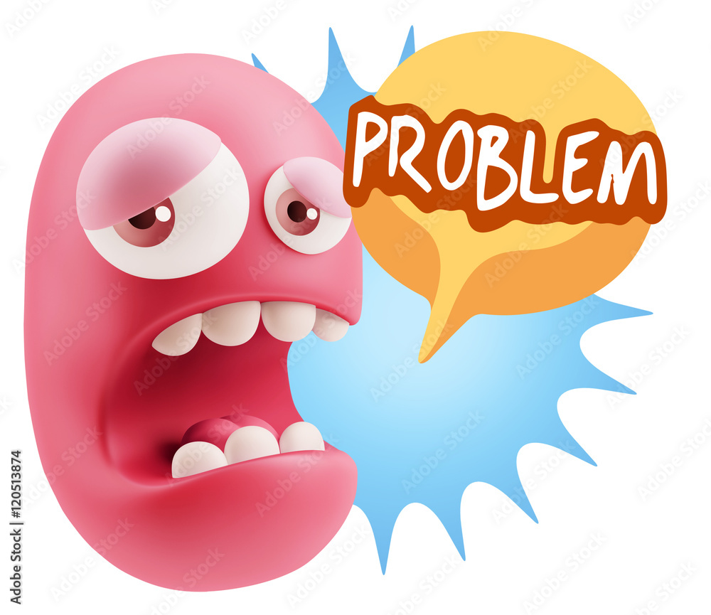 3d Illustration Sad Character Emoji Expression saying Problem wi 3d Illustration Sad Character Emoji Expression saying Problem wi