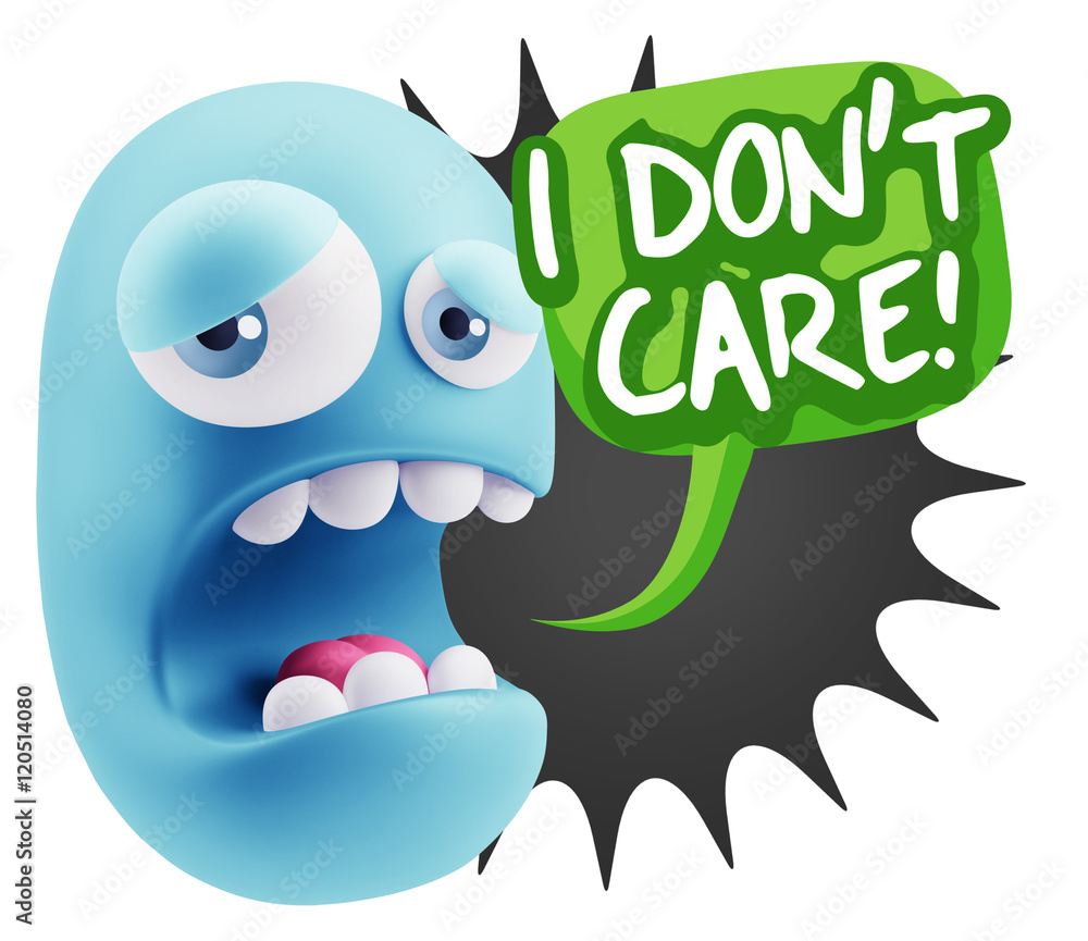 3d Illustration Sad Character Emoji Expression saying I Don't Ca 3d Illustration Sad Character Emoji Expression saying I Don't Ca