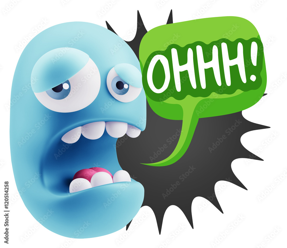 3d Illustration Sad Character Emoji Expression saying Oh with Co 3d Illustration Sad Character Emoji Expression saying Oh with Co