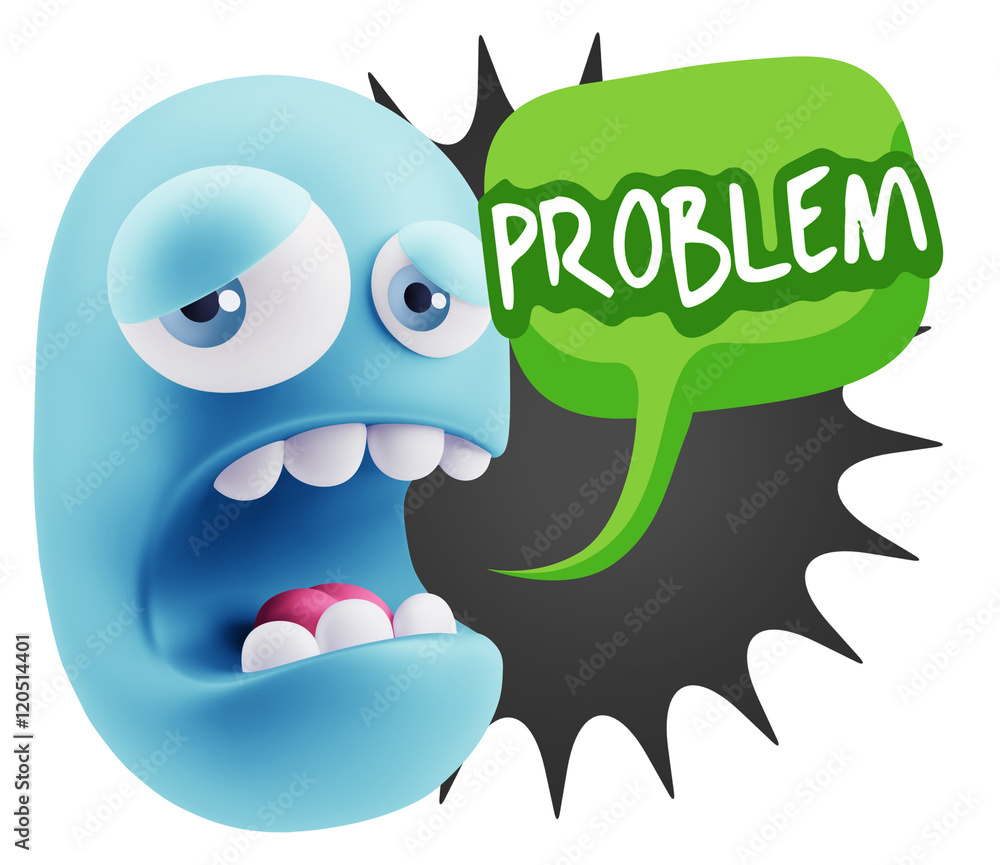 3d Illustration Sad Character Emoji Expression saying Problem wi 3d Illustration Sad Character Emoji Expression saying Problem wi