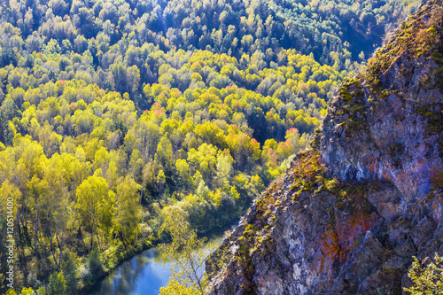 Autumn landscape. View of the Siberian river Berd, from the rock © Starover Sibiriak