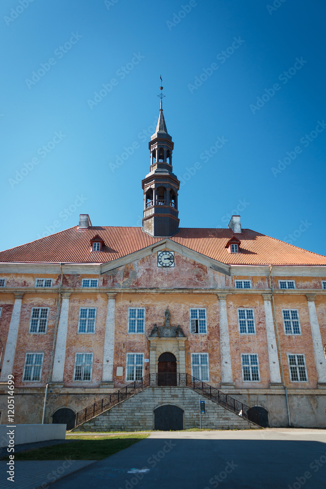 Old town hall in Narva, Estonia, front of building, August 2015
