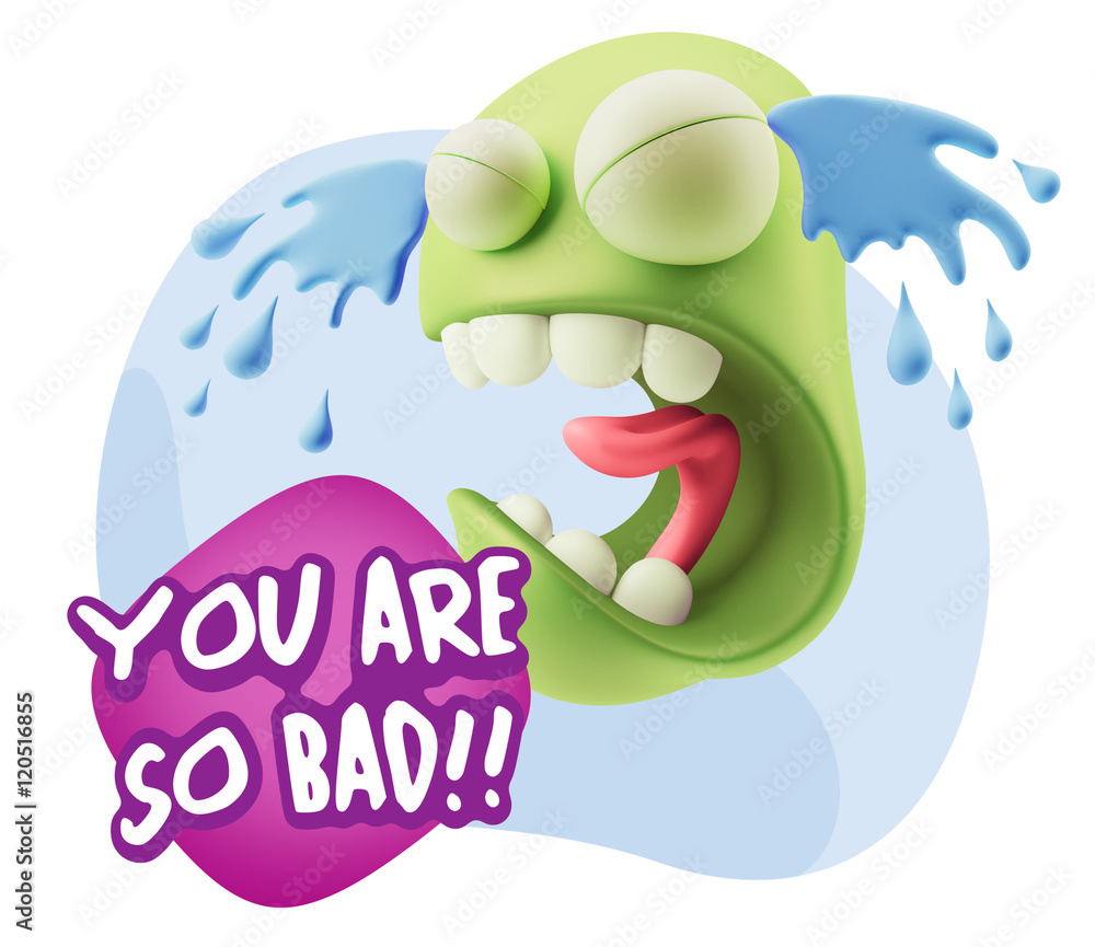 Obraz premium 3d Illustration Sad Character Emoji Expression saying You are so