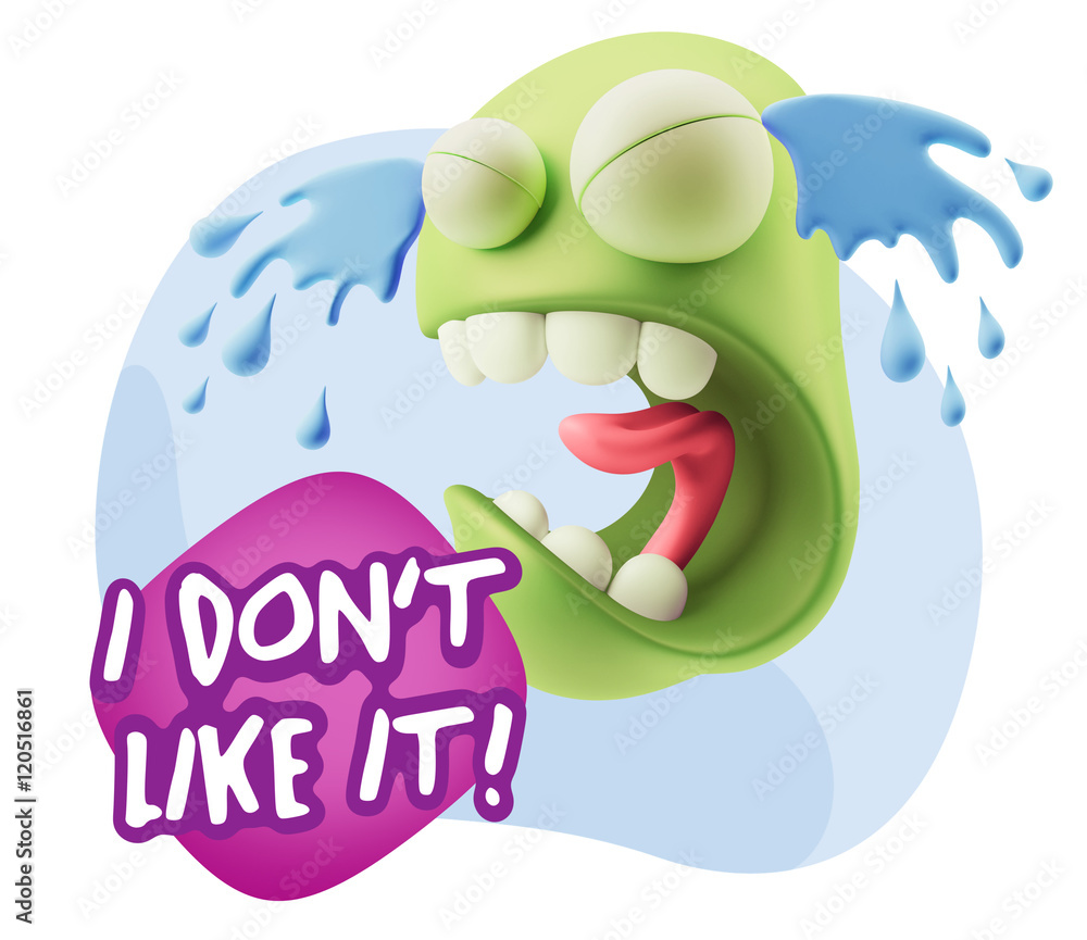 Obraz premium 3d Illustration Sad Character Emoji Expression saying I Don't Li