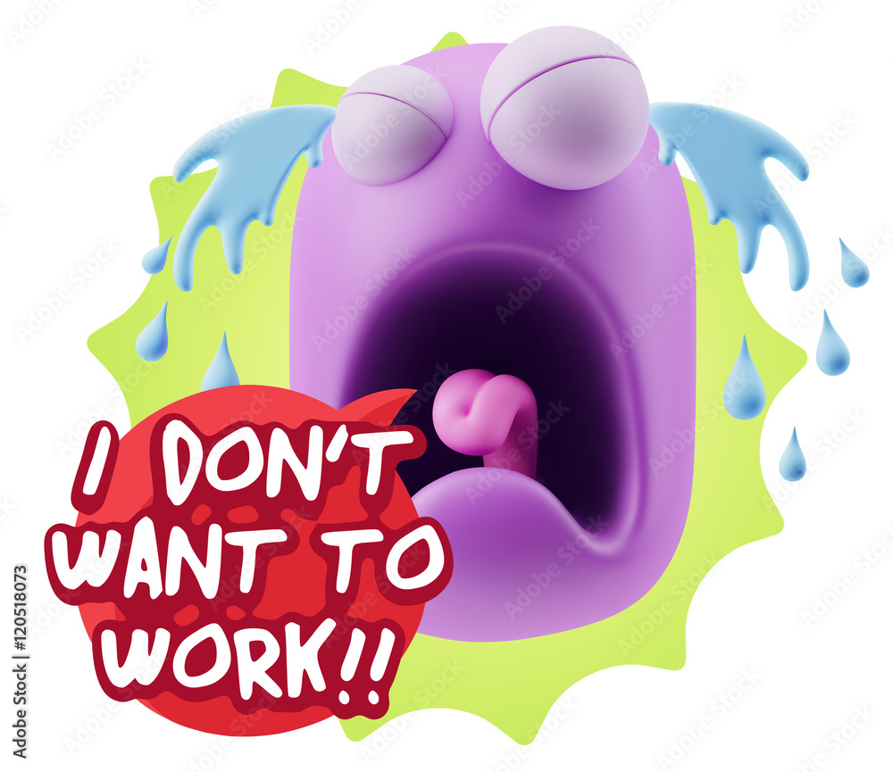 3d Illustration Sad Character Emoji Expression saying I Don't Wa 3d Illustration Sad Character Emoji Expression saying I Don't Wa