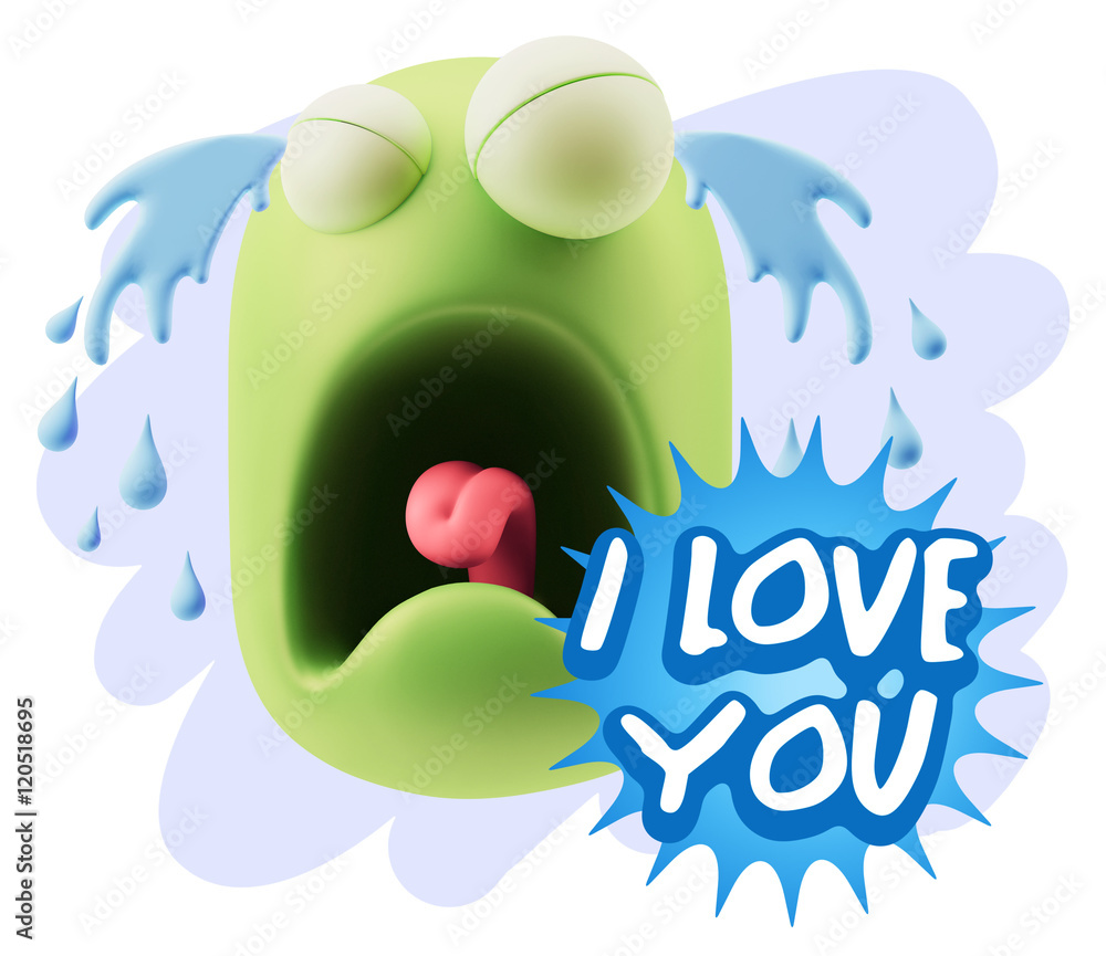 3d Illustration Sad Character Emoji Expression saying I Love You 3d Illustration Sad Character Emoji Expression saying I Love You