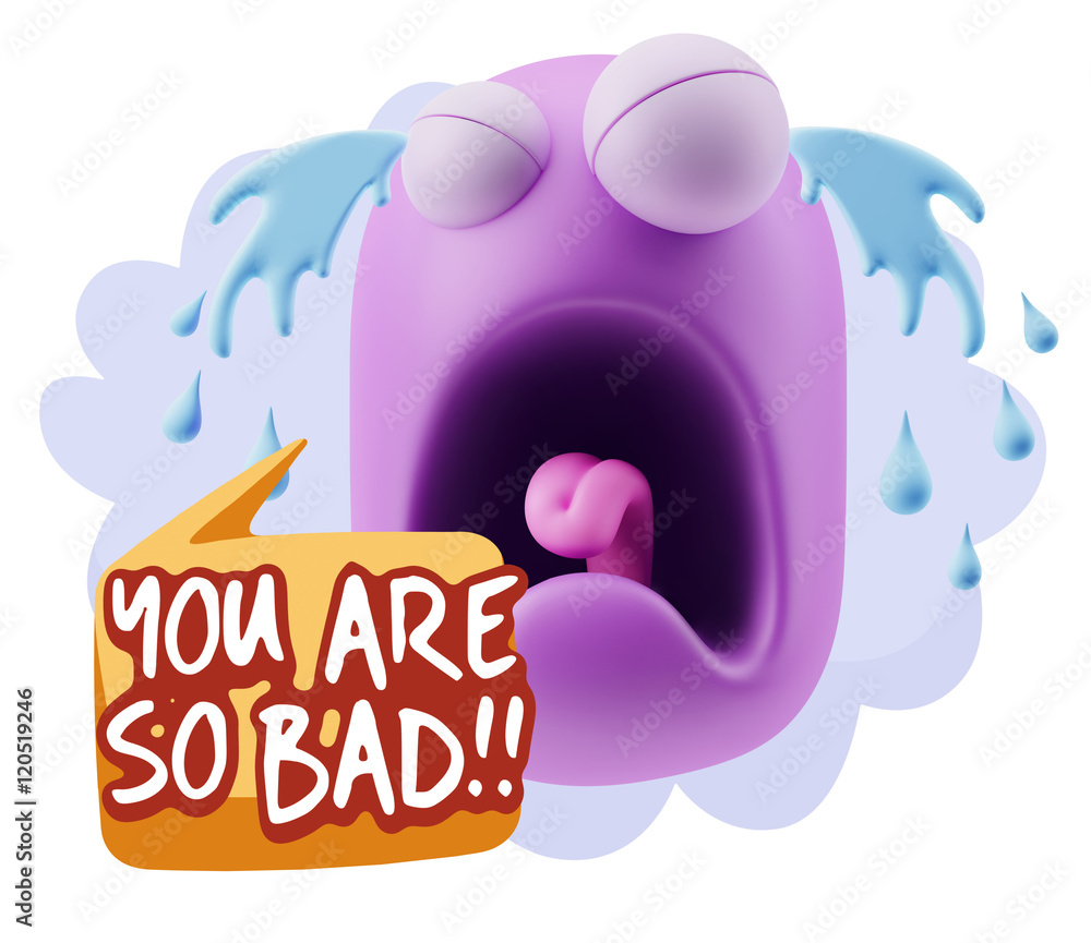 3d Illustration Sad Character Emoji Expression saying You are so 3d Illustration Sad Character Emoji Expression saying You are so