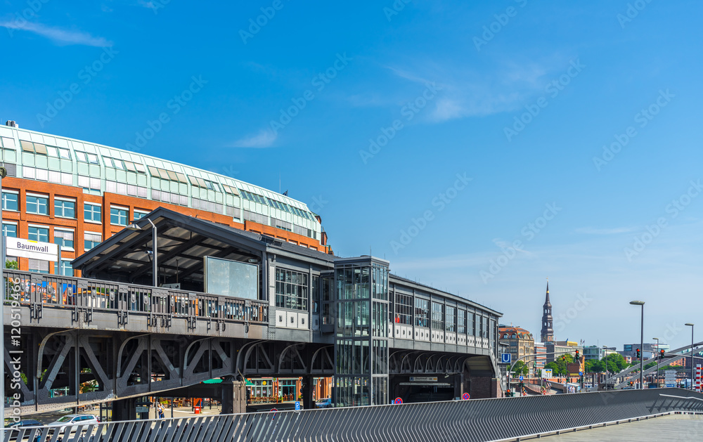 Obraz premium Hamburg U Bahn Station Baumwall
