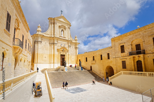 Print op canvas Forecourt of the Cathedral of St Mary, Gozo