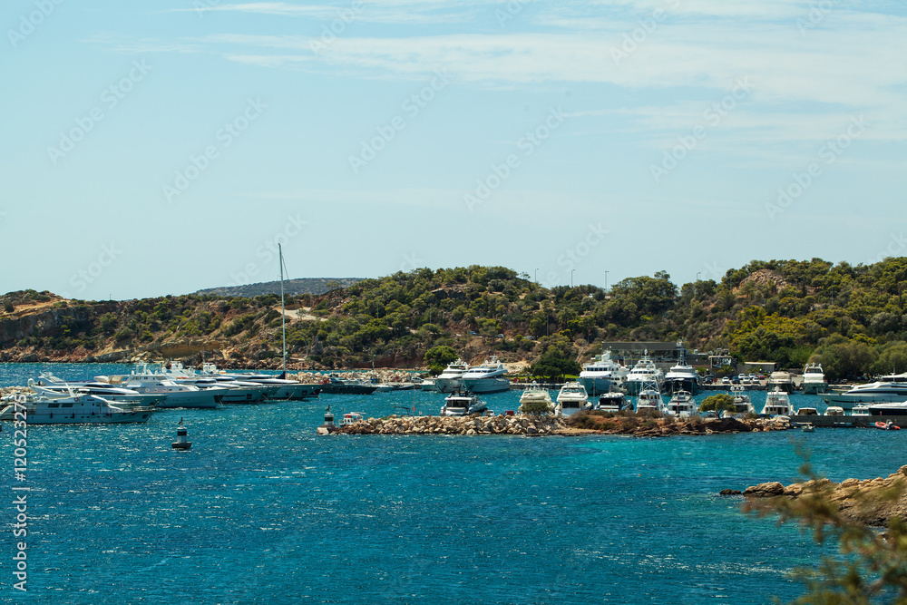 Beautiful sea views. Ships and yachts.