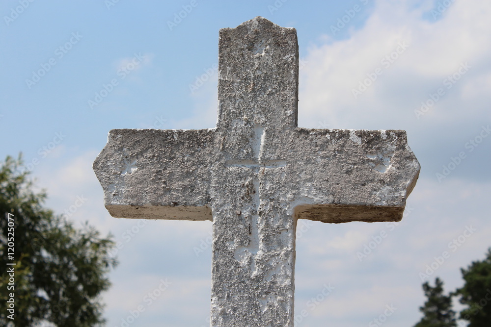 old christian style cross made out of stone old christian style cross made out of stone