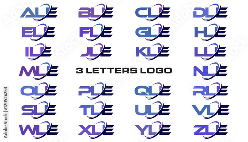 3 letters modern generic swoosh logo ALE, BLE, CLE, DLE, ELE, FLE, GLE, HLE, ILE, JLE, KLE, LLE, MLE, NLE, OLE, PLE, QLE, RLE, SLE, TLE, ULE, VLE, WLE, XLE, YLE, ZLE
