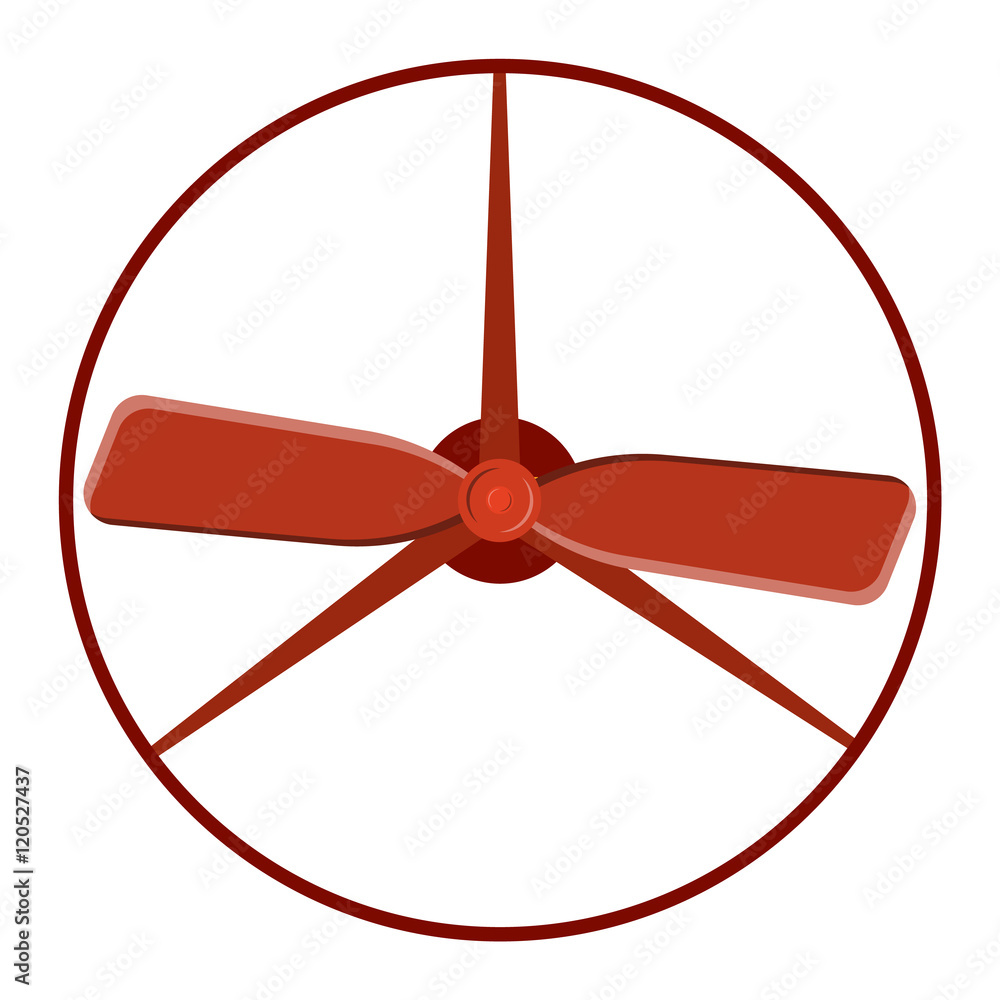 Turbine plane icon propeller fan rotation technology equipment. Fan blade, wind ventilator propeller plane fan equipment. Vector illustration propeller plane turbine vector industrial ventilator Turbine plane icon propeller fan rotation technology equipment. Fan blade, wind ventilator propeller plane fan equipment. Vector illustration propeller plane turbine vector industrial ventilator
