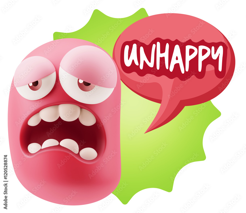3d Rendering Sad Character Emoticon Expression saying Unhappy wi 3d Rendering Sad Character Emoticon Expression saying Unhappy wi