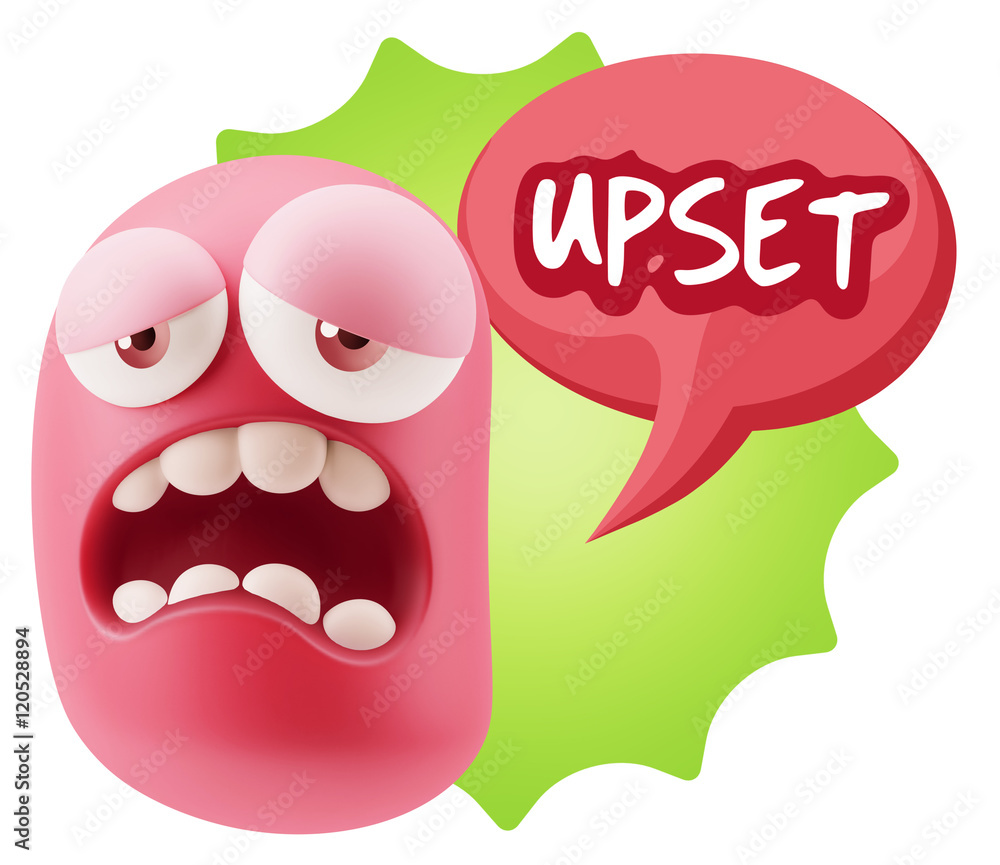Obraz premium 3d Rendering Sad Character Emoticon Expression saying Upset with