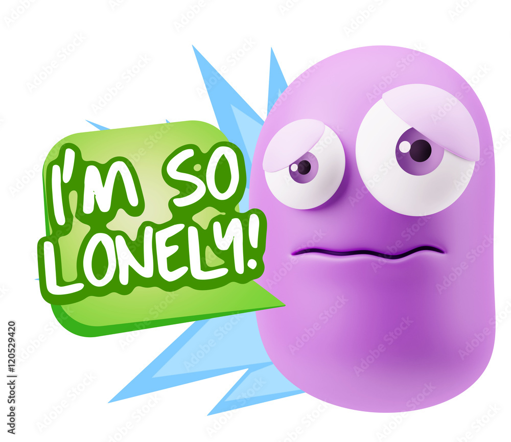 3d Rendering Sad Character Emoticon Expression saying I'm so Lon 3d Rendering Sad Character Emoticon Expression saying I'm so Lon
