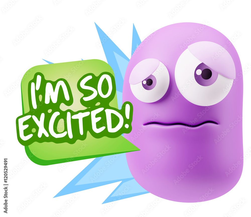 3d Rendering Sad Character Emoticon Expression saying I'm so Exc 3d Rendering Sad Character Emoticon Expression saying I'm so Exc